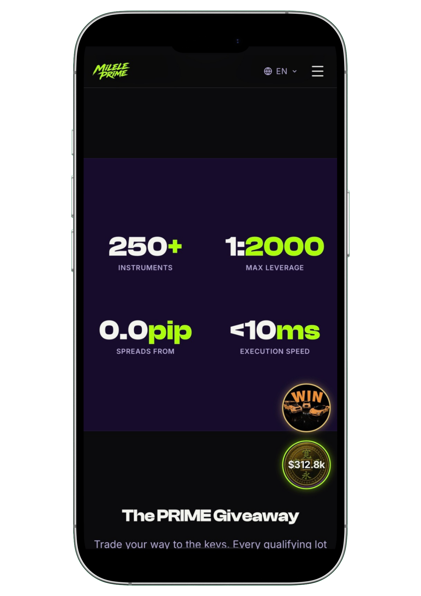 Milele Prime trading app preview