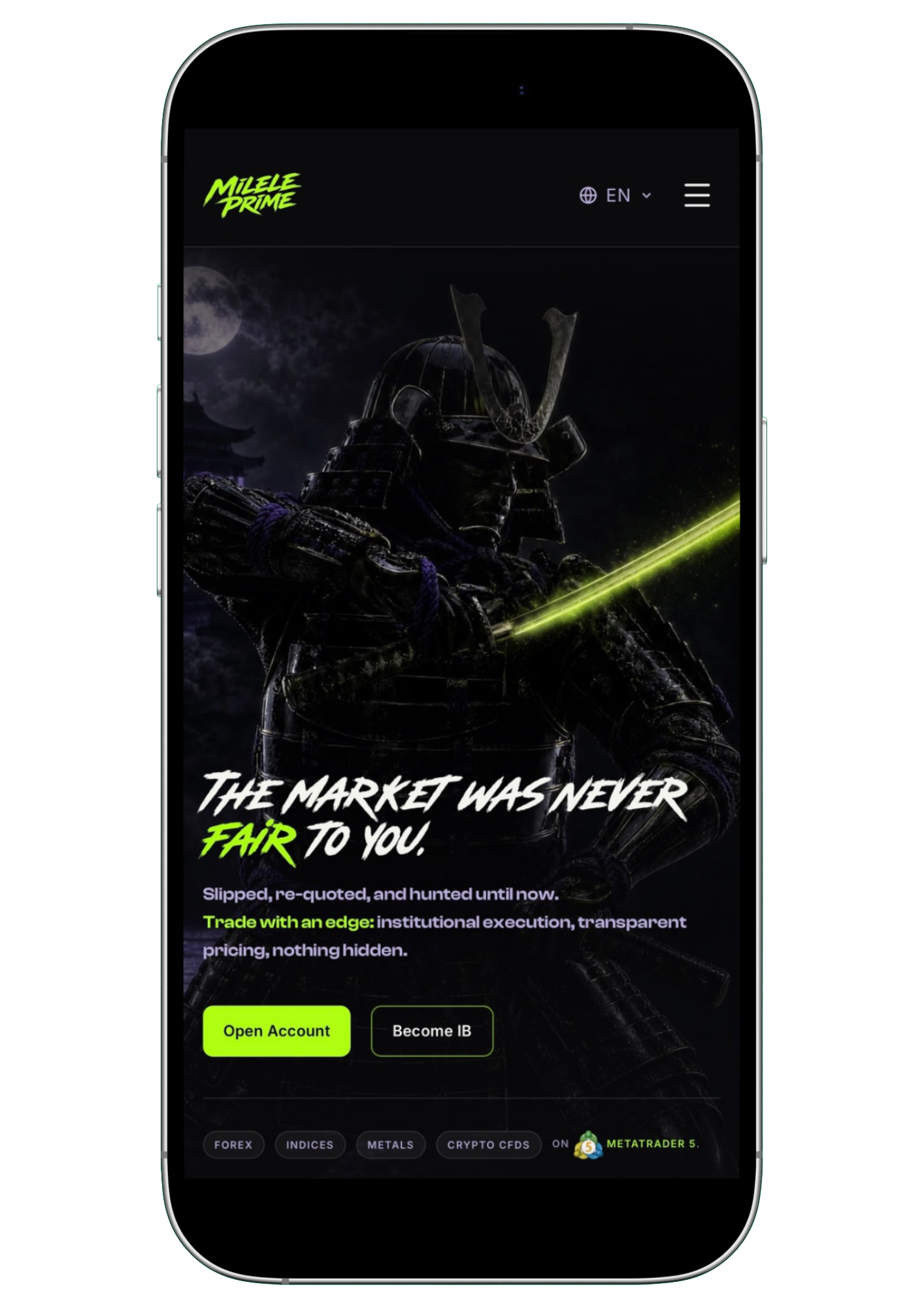 Milele Prime trading app preview